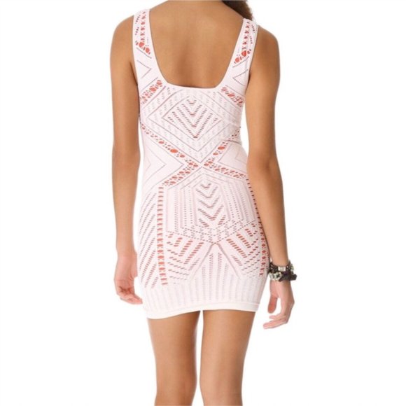 free people | white orange medallion bodycon dress - Picture 2 of 5